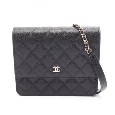 シャネル CHANEL マトラッセ ショルダーバッグ バッグ キャビアスキン(グレインドカーフ) レディース ブラック系 【中古】