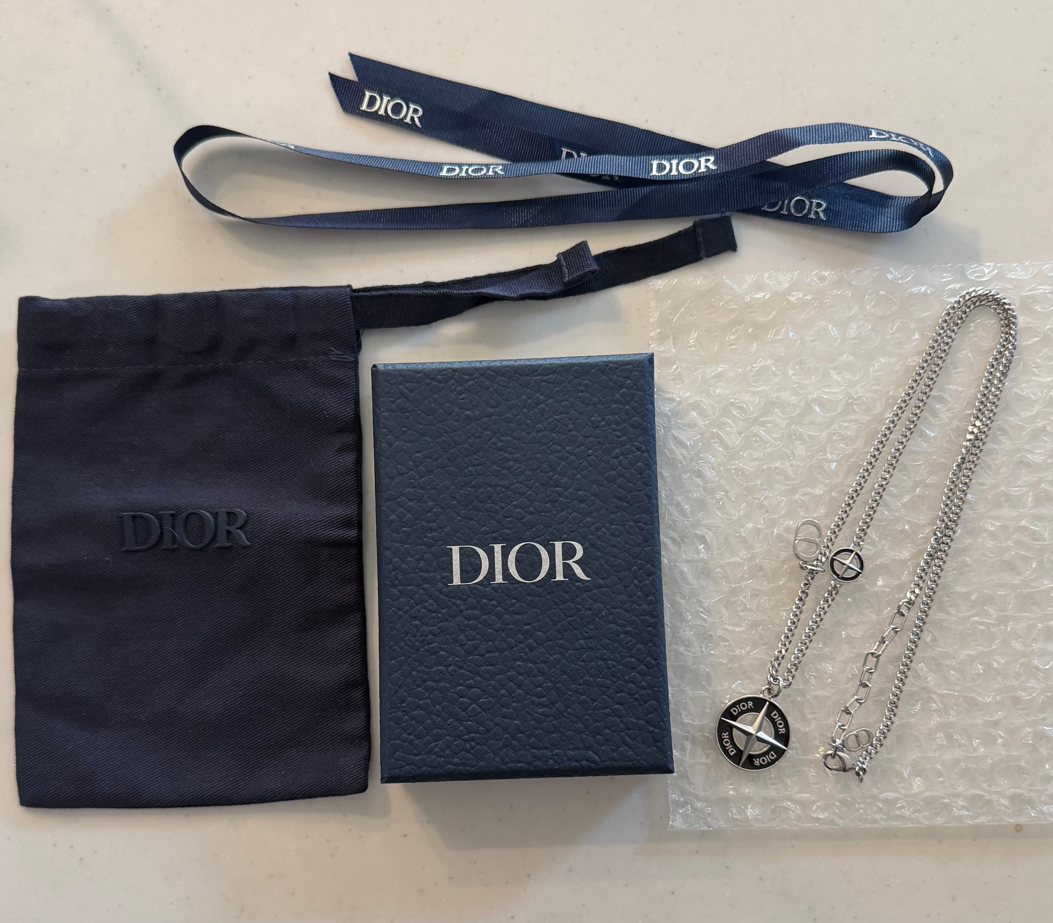 Dior x Stone Island Necklace Brass and Resin "Black"