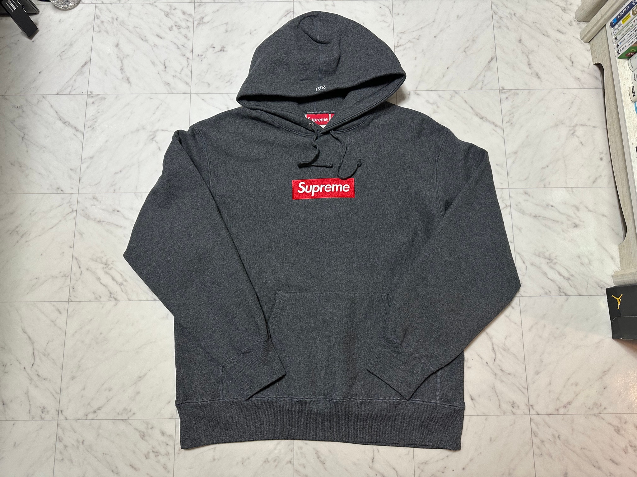 Supreme Box Logo Hooded Sweatshirt "Charcoal" (21FW)