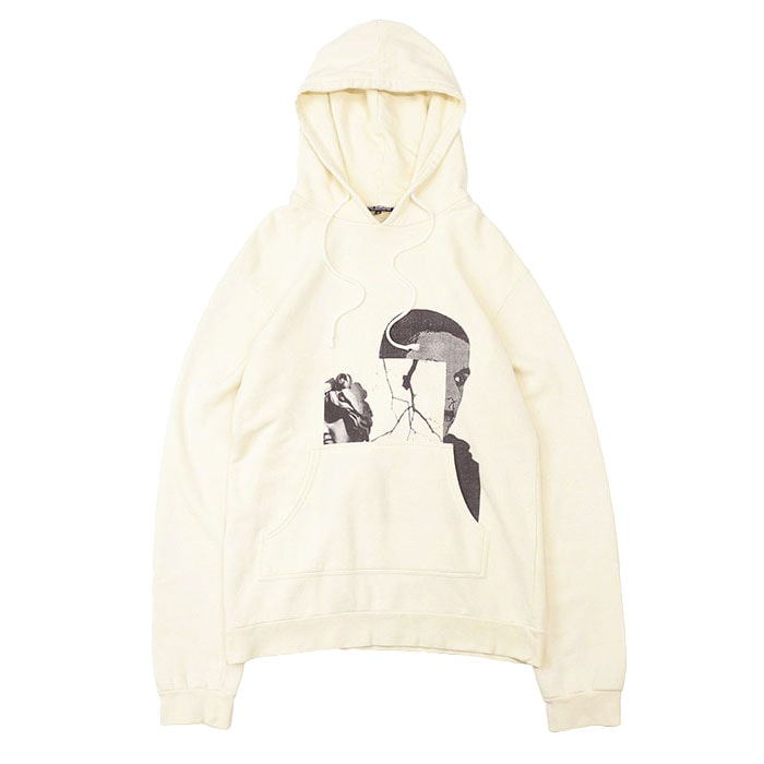 美品 ラフシモンズ 2005AW パーカー フーディー プルオーバー スウェット メンズ ライトイエロー 46 RAF SIMONS