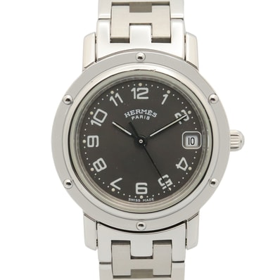 エルメス HERMES クリッパー 腕時計 時計 ステンレススチール レディース グレー系 CL4.210 【中古】
