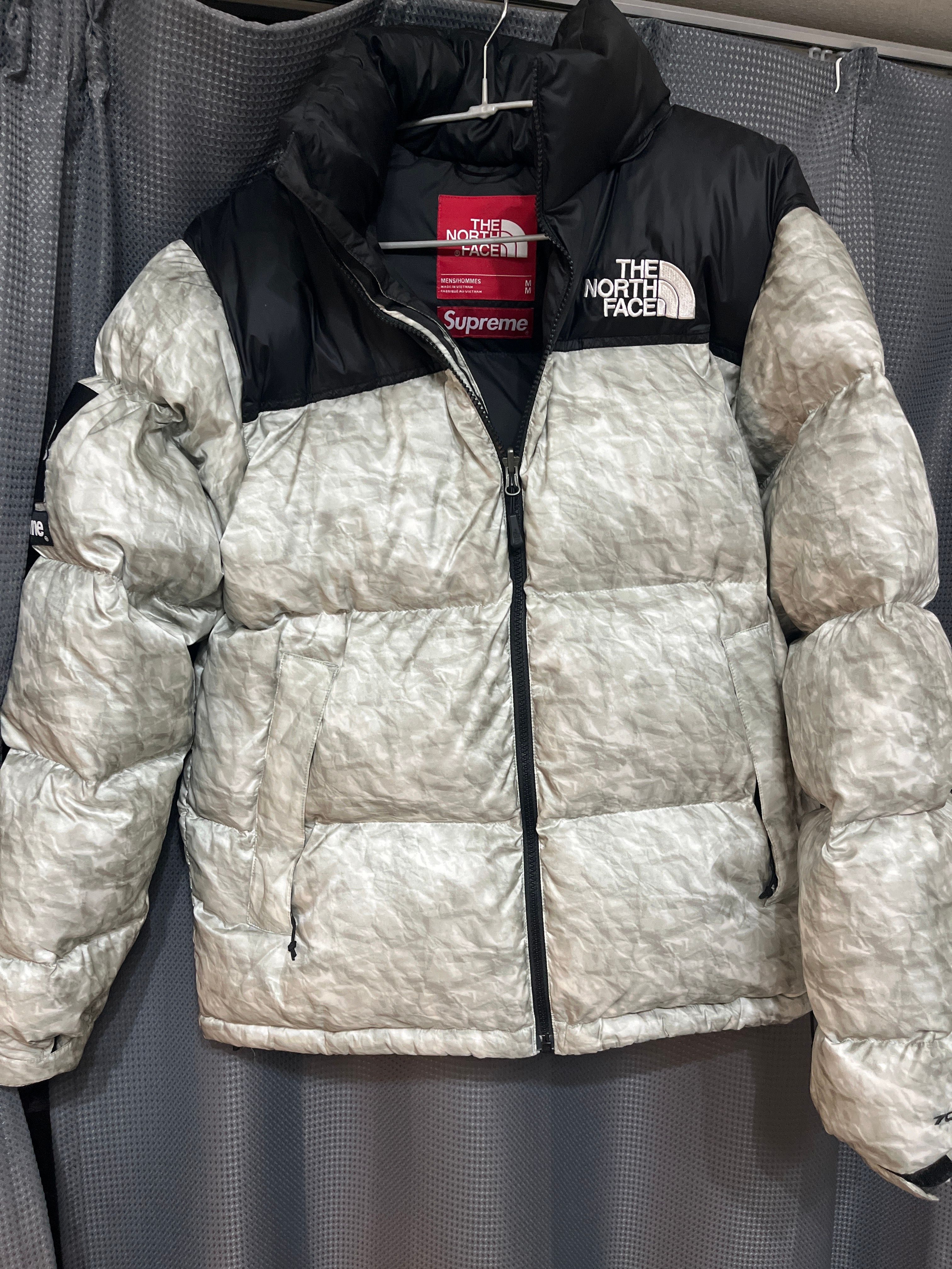 Supreme x The North Face Nuptse Jacket "White Paper Print"