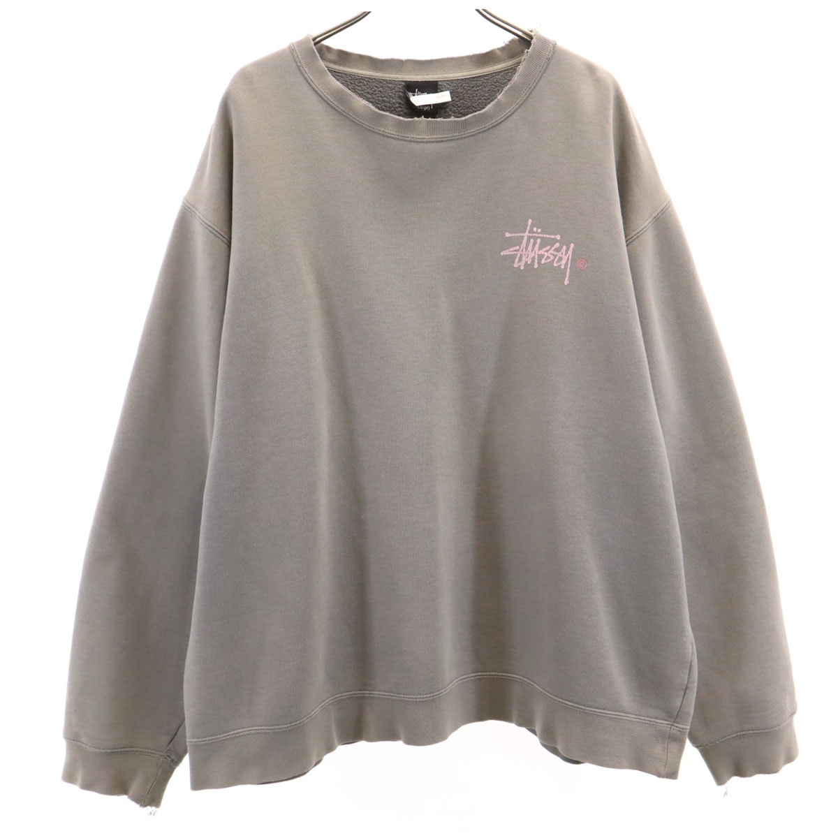 STUSSY ステューシー バックロゴ 長袖 スウェット トレーナー XL グレー