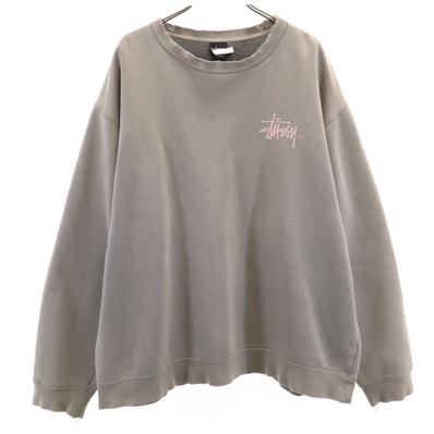 STUSSY ステューシー バックロゴ 長袖 スウェット トレーナー XL グレー