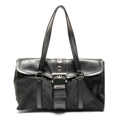 プラダ PRADA ナイロン レザー バゲット ワンショルダー ショルダーバッグ【中古】