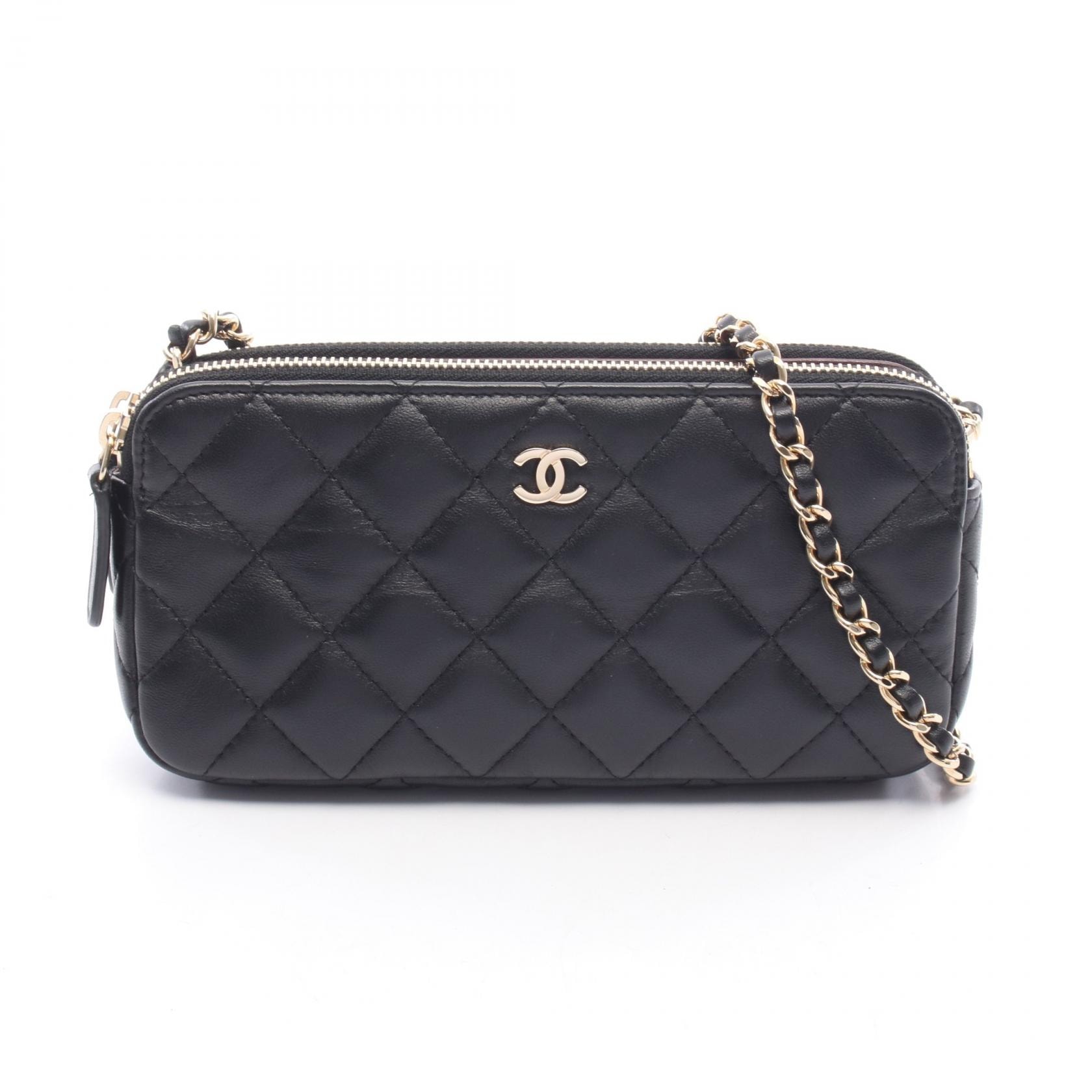 シャネル CHANEL マトラッセ ショルダーバッグ バッグ ラムスキン(羊革) レディース ブラック系 A82527 【中古】