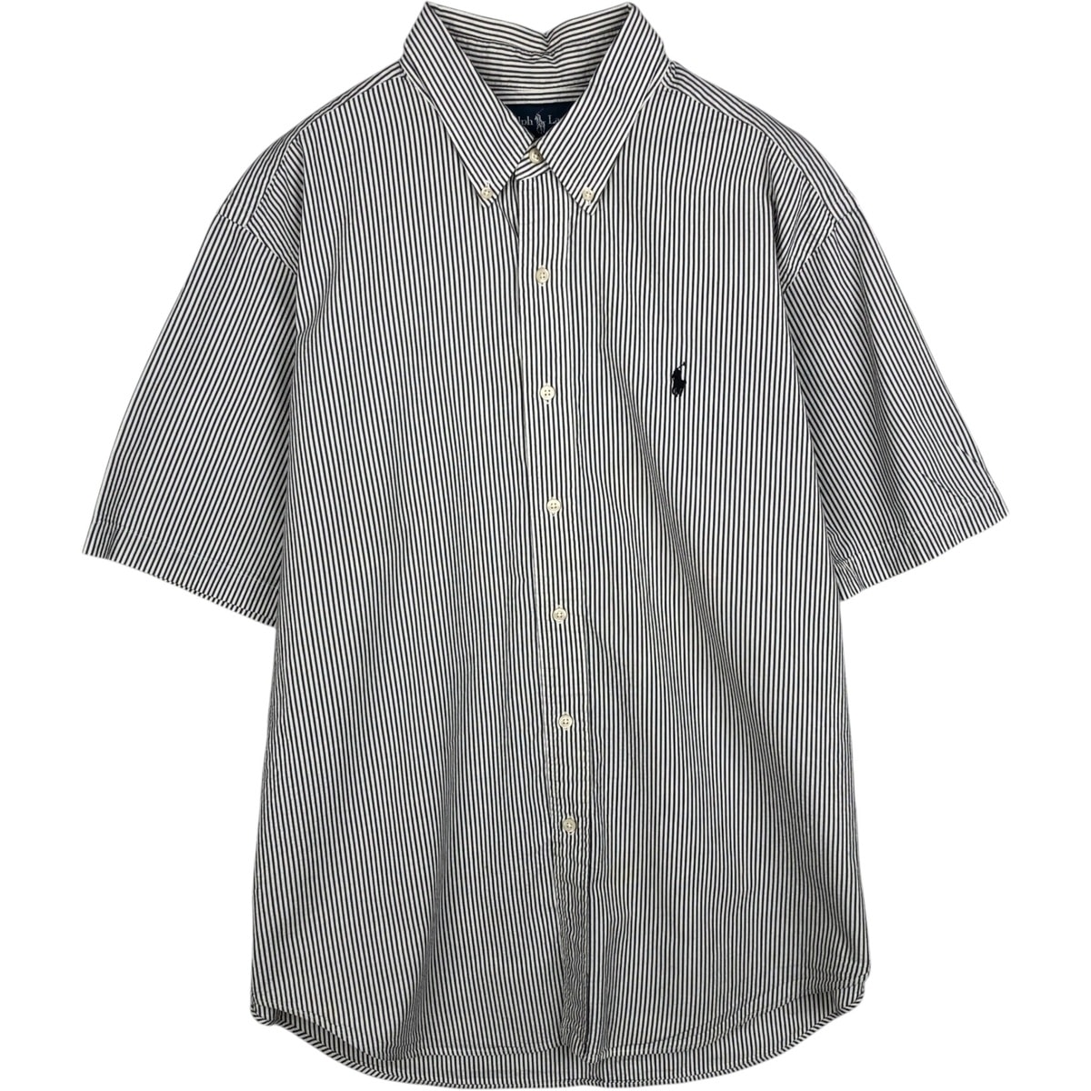 古着 ラルフローレン Ralph Lauren CLASSIC FIT クラシックフィット 半袖 ボタンダウン ストライプシャツ メンズXL相当/eaa633160