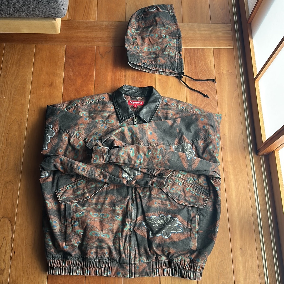 Supreme Leather Collar Utility Jacket "Peacock"