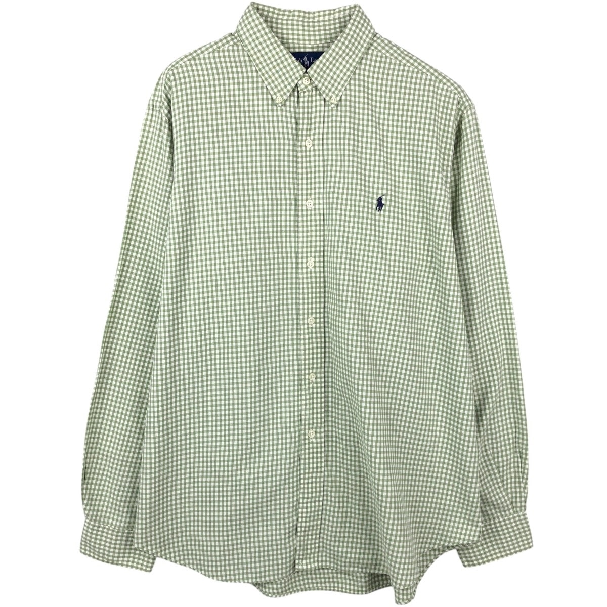 古着 ラルフローレン Ralph Lauren CLASSIC FIT クラシックフィット ギンガムチェック 長袖 ボタンダウンチェックシャツ メンズXL相当/eaa661360