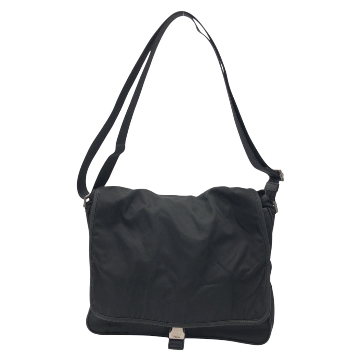 PRADA プラダ テスート 三角ロゴ ブラック 黒 ナイロン ショルダーバッグ メッセンジャーバッグ 男女兼用 506626 【中古】