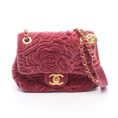 シャネル CHANEL カメリア ミニ ショルダーバッグ バッグ ファブリック レザー レディース ピンク系 AS2619 【中古】