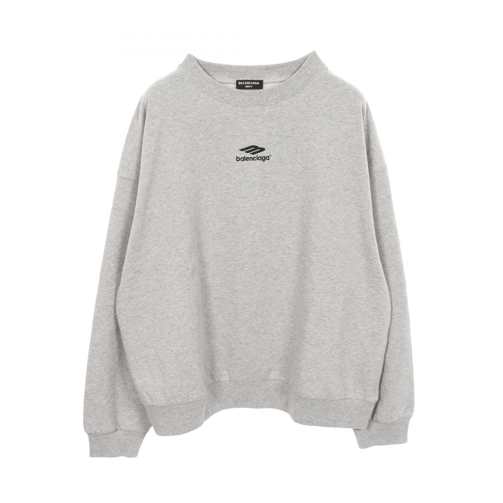 バレンシアガ BALENCIAGA ロゴ刺繍 スウェット 衣料品 トップス コットン メンズ レディース グレー系 【中古】