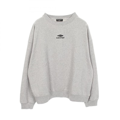 バレンシアガ BALENCIAGA ロゴ刺繍 スウェット 衣料品 トップス コットン メンズ レディース グレー系 【中古】