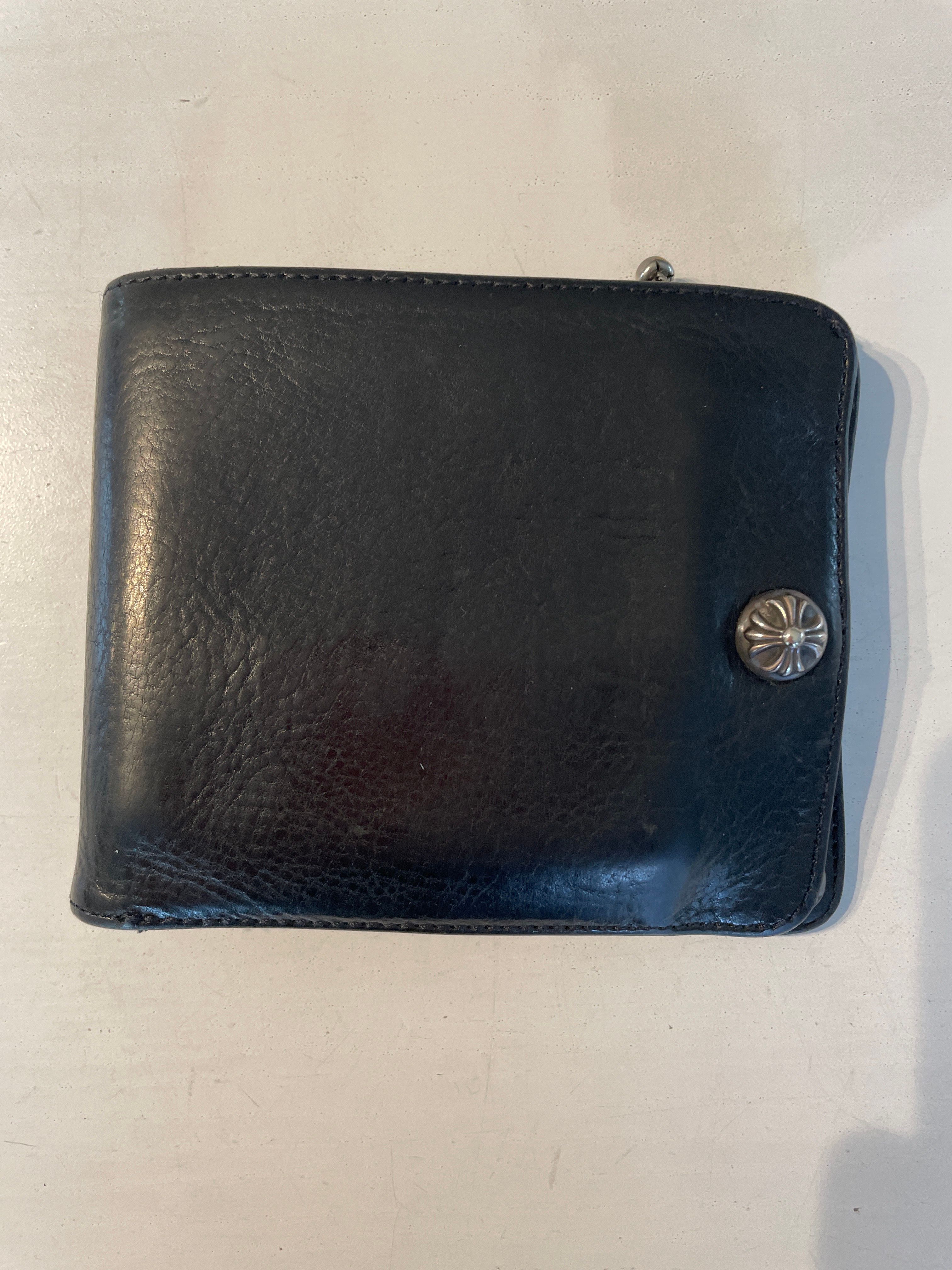 クロムハーツ 1スナップウォレットレザー二つ折り財布 ブラック