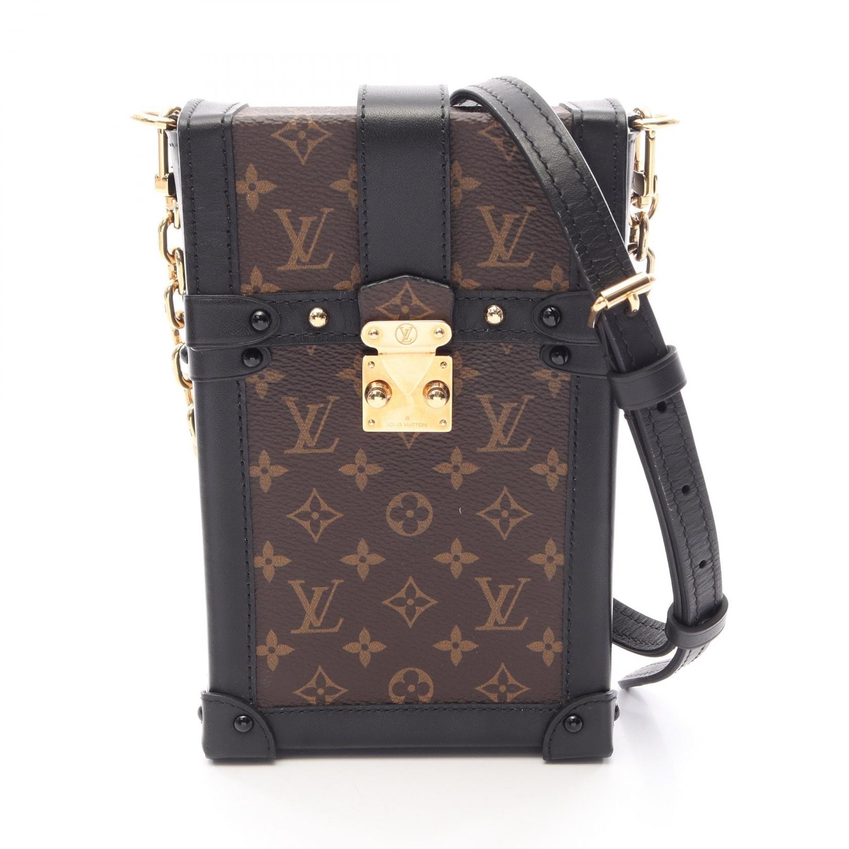 ルイ・ヴィトン LOUIS VUITTON ポシェット トランクヴェルティカル ショルダーバッグ バッグ PVCコーティングキャンバス レザー モノグラム レディース ブラウン系 / ブラック系 M63913 【中古】