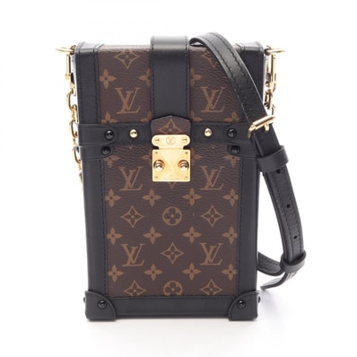 ルイ・ヴィトン LOUIS VUITTON ポシェット トランクヴェルティカル ショルダーバッグ バッグ PVCコーティングキャンバス レザー モノグラム レディース ブラウン系 / ブラック系 M63913 【中古】