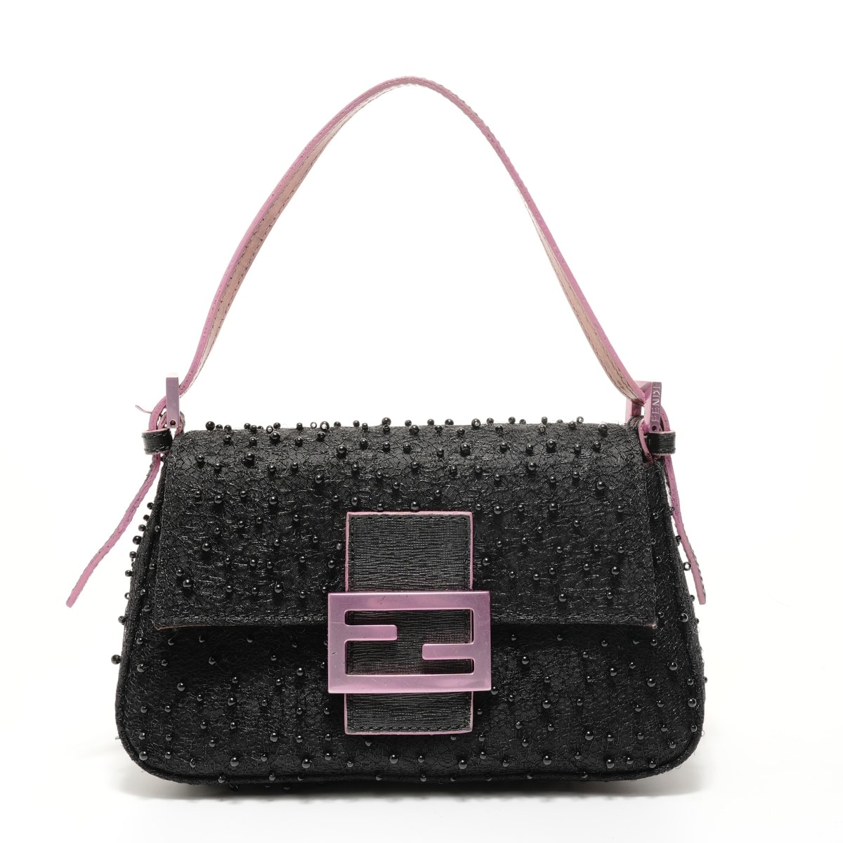 フェンディ FENDI ミニ マンマバケット ビーズ ナイロン ショルダーバッグ【中古】