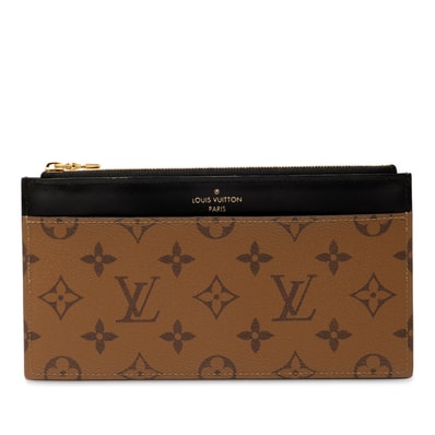 ルイ ヴィトン モノグラム リバース スリム パース 長財布 M80390 マカロン PVC レザー レディース LOUIS VUITTON 【中古】