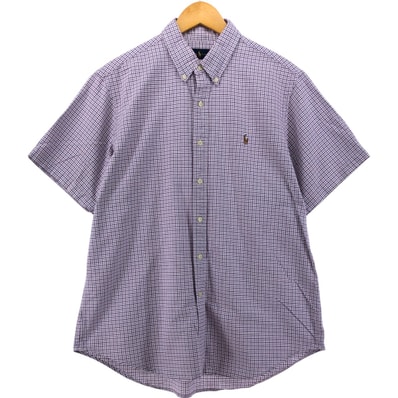 古着 ラルフローレン Ralph Lauren 半袖 ボタンダウン チェックシャツ メンズL相当/eaa539486