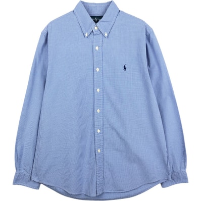 古着 ラルフローレン Ralph Lauren CUSTOM FIT ギンガムチェック 長袖 ボタンダウンチェックシャツ メンズL相当/eaa661370