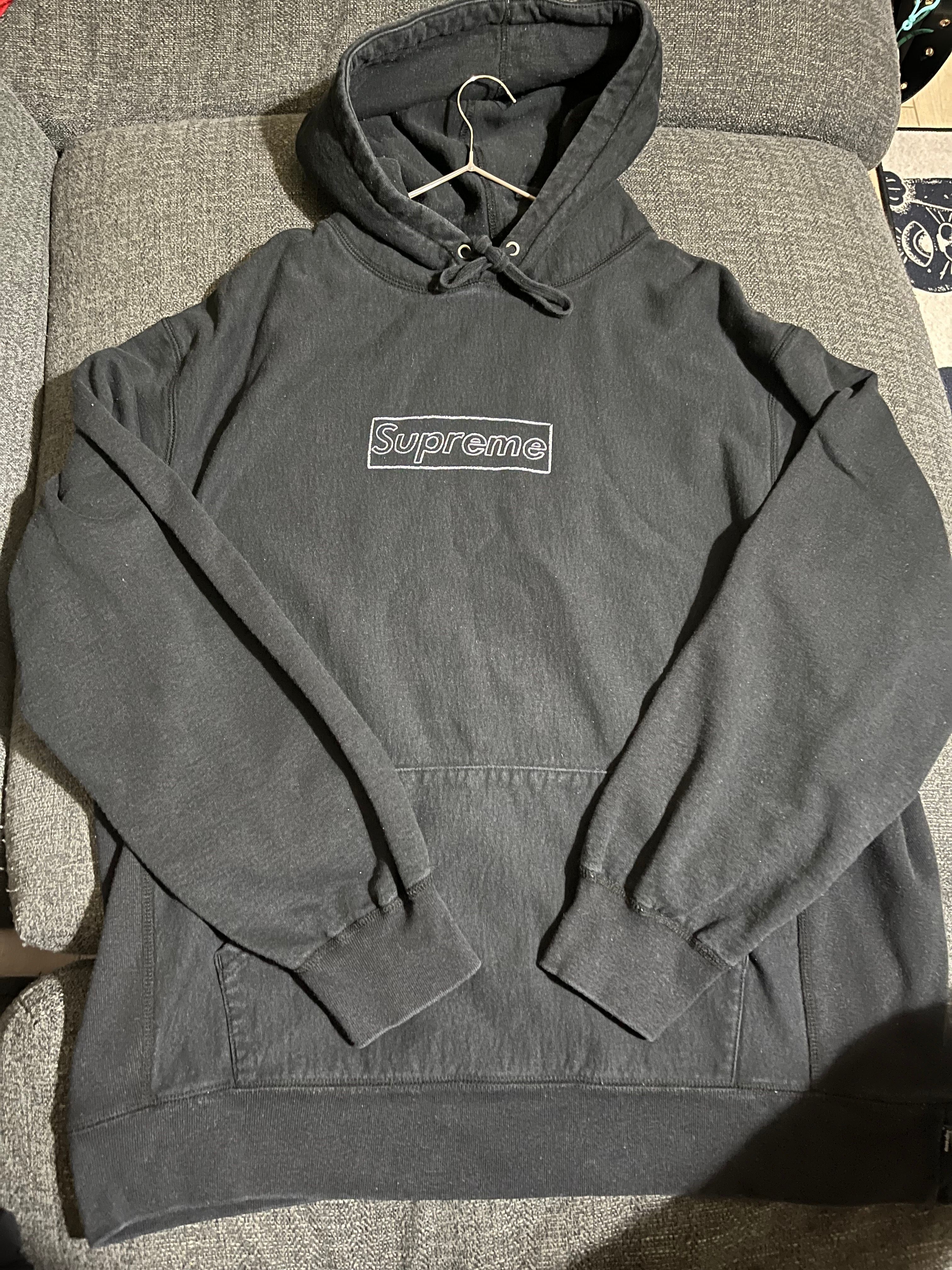 Supreme KAWS Chalk Logo Hooded Sweatshirt "Black"(2021)