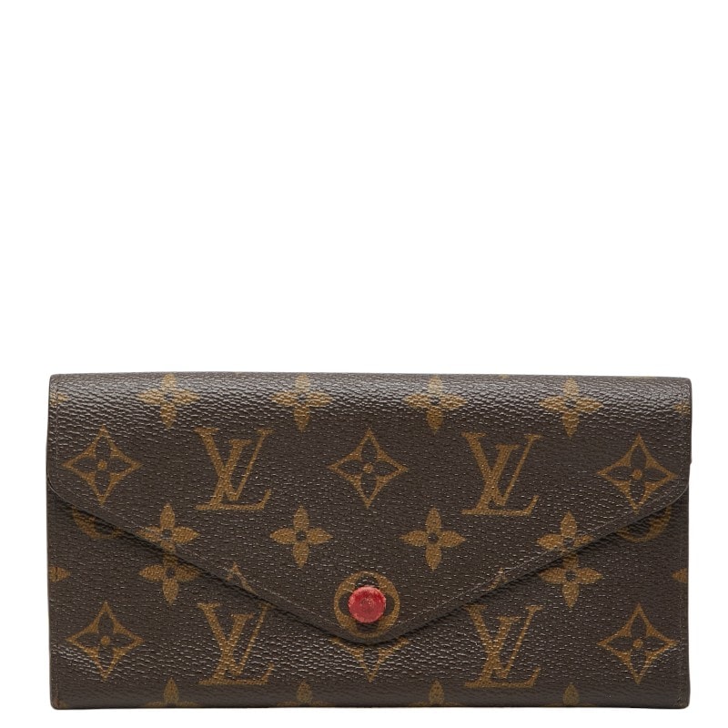 ルイ ヴィトン モノグラム ポルトフォイユ ジョセフィーヌ 長財布 M60139 ブラウン ルージュ PVC レザー レディース LOUIS VUITTON 【中古】