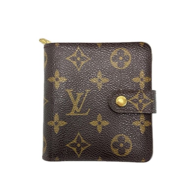 LOUIS VUITTON ルイヴィトン モノグラム コンパクトジップ M61667 ブラウン 2つ折り財布