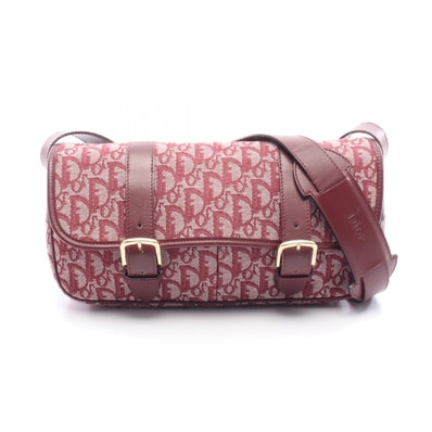 ディオール Dior トロッター ショルダーバッグ バッグ キャンバス レザー レディース ボルドー系 / ベージュ系 【中古】