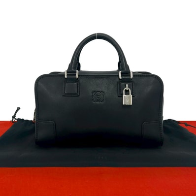 LOEWE ロエベ アマソナ 28 アナグラム ロゴ レザー ハンドバッグ ブラック
47368