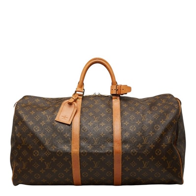 ルイ ヴィトン モノグラム キーポル55 ボストンバッグ トラベルバッグ M41424 ブラウン PVC レザー レディース LOUIS VUITTON 【中古】