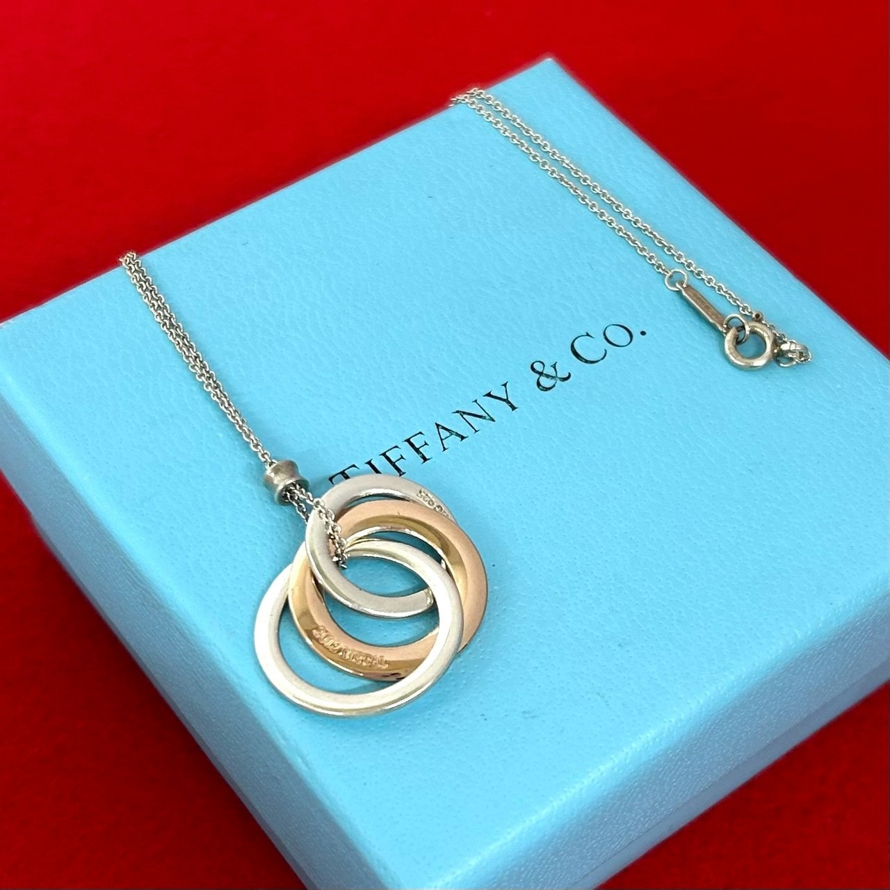TIFFANY&Co. ティファニー 1837 インターロッキング サークル ネックレス トリプル シルバー925 ルベドメタル ネックレス シルバー
185-4