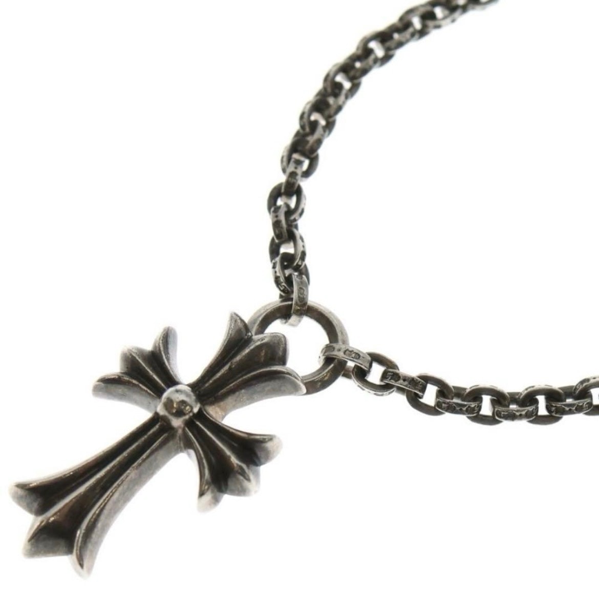 Chrome Hearts Paper Chain Small CH Cross Necklace Silver 925 "Silver"