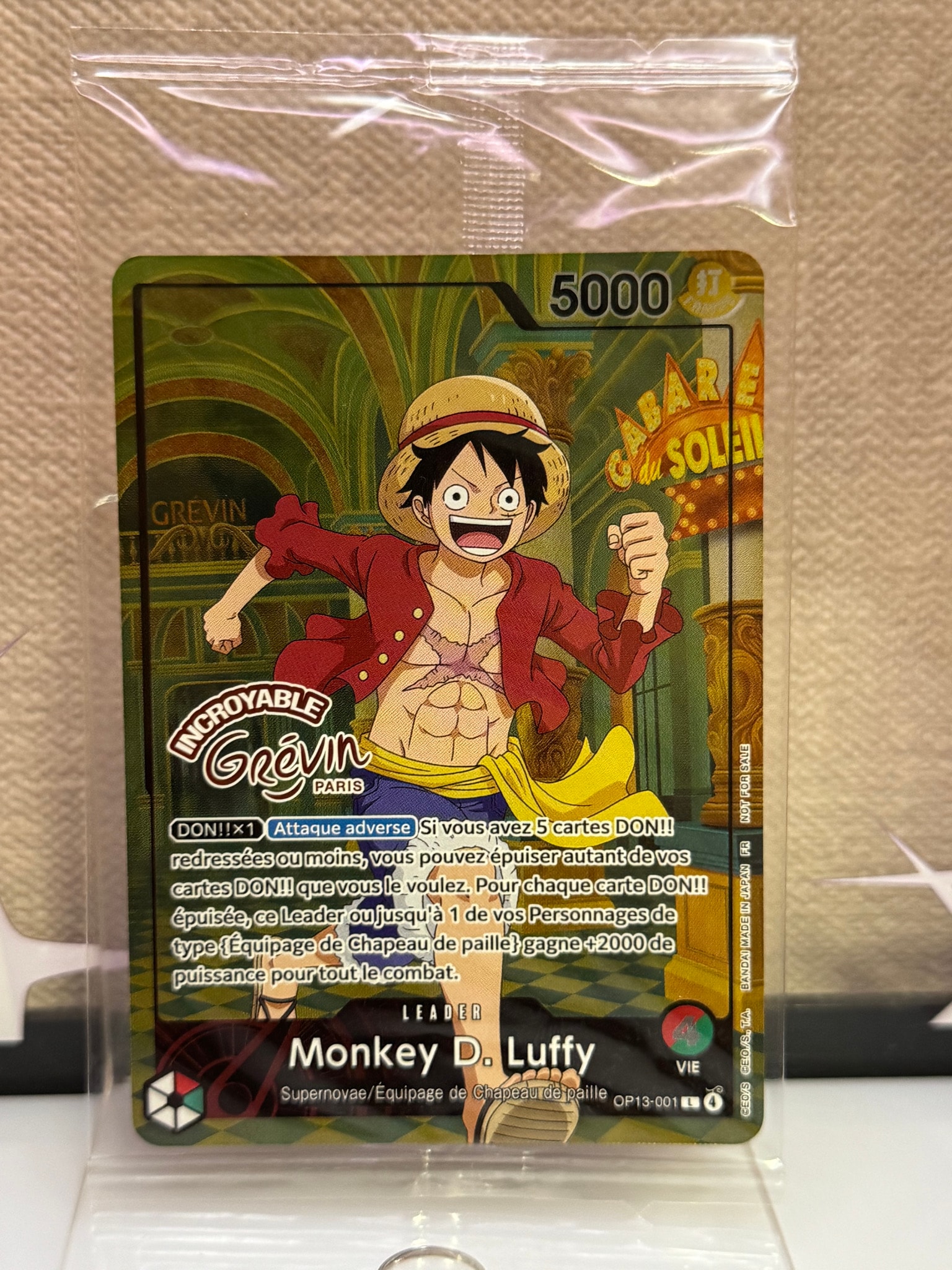 モンキー・D・ルフィ L [OP13-001]【フランス語版】(プロモーションカード「ONE PIECE × グレヴァン美術館」)