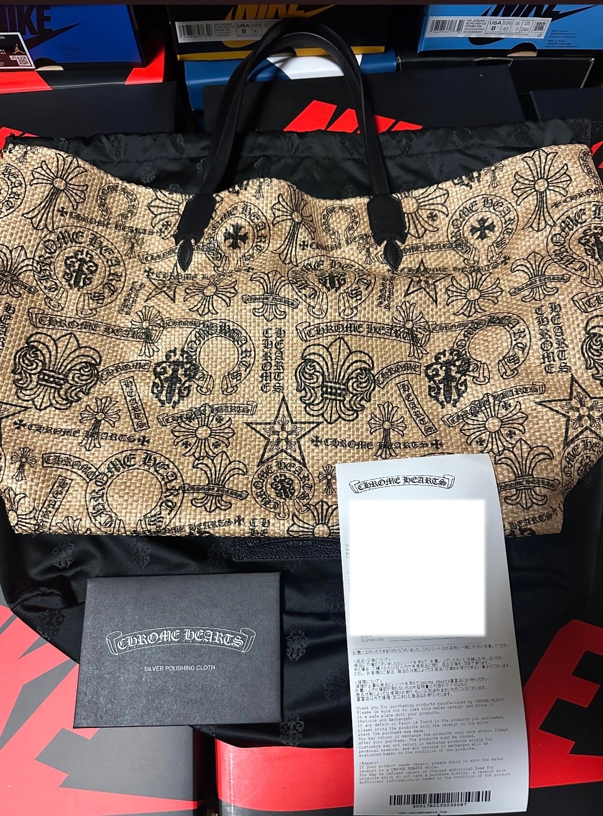 クロムハーツ ステンシル ビーチバッグ "ベージュ"