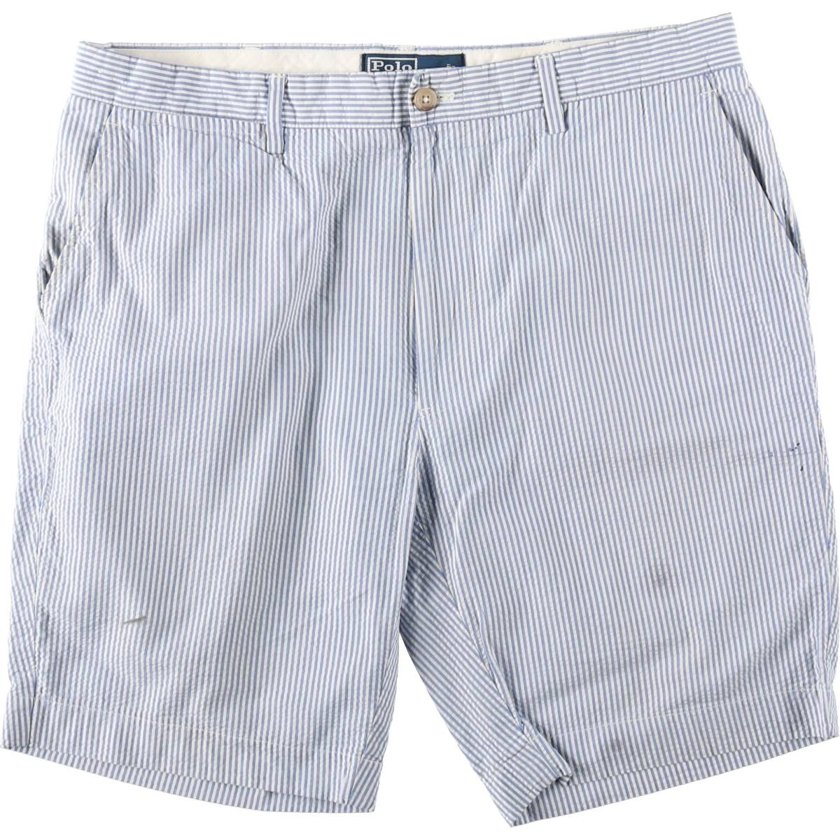 古着 ラルフローレン Ralph Lauren POLO by Ralph Lauren ストライプ柄 シアサッカー コットンショーツ ショートパンツ メンズw34相当/eaa658687