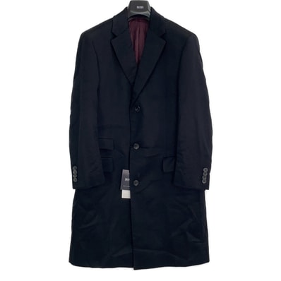 ヒューゴボス ブラック カシミヤ100 チェスターコート 表記なし