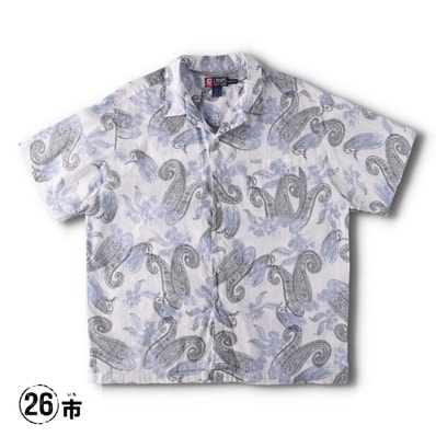 古着 90年代 ラルフローレン Ralph Lauren CHAPS チャップス ペイズリー柄 半袖 オープンカラー コットンシャツ ボックスシャツ メンズXXL相当 ヴィンテージ/evb029656