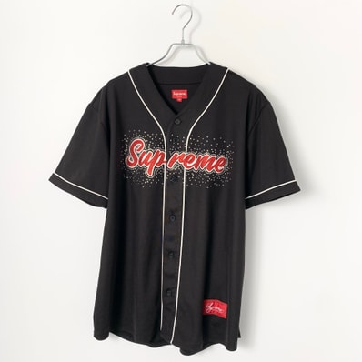 Supreme Rhinestone Baseball Jersey "Black"
