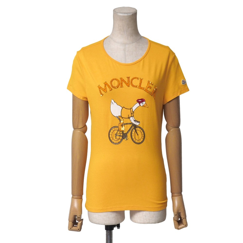 MONCLER モンクレール 半袖Tシャツ サイズS スパンコール ロゴ装飾 ブランド古着【中古】20260410/RA8963