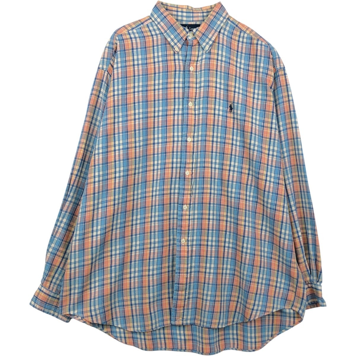 古着 ラルフローレン Ralph Lauren BLAIRE 長袖 ボタンダウンチェックシャツ メンズXL相当/eaa659230