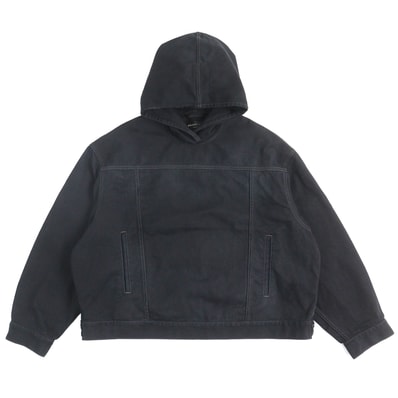 BALENCIAGA Pullover Jacket in Soft Denim "Black"