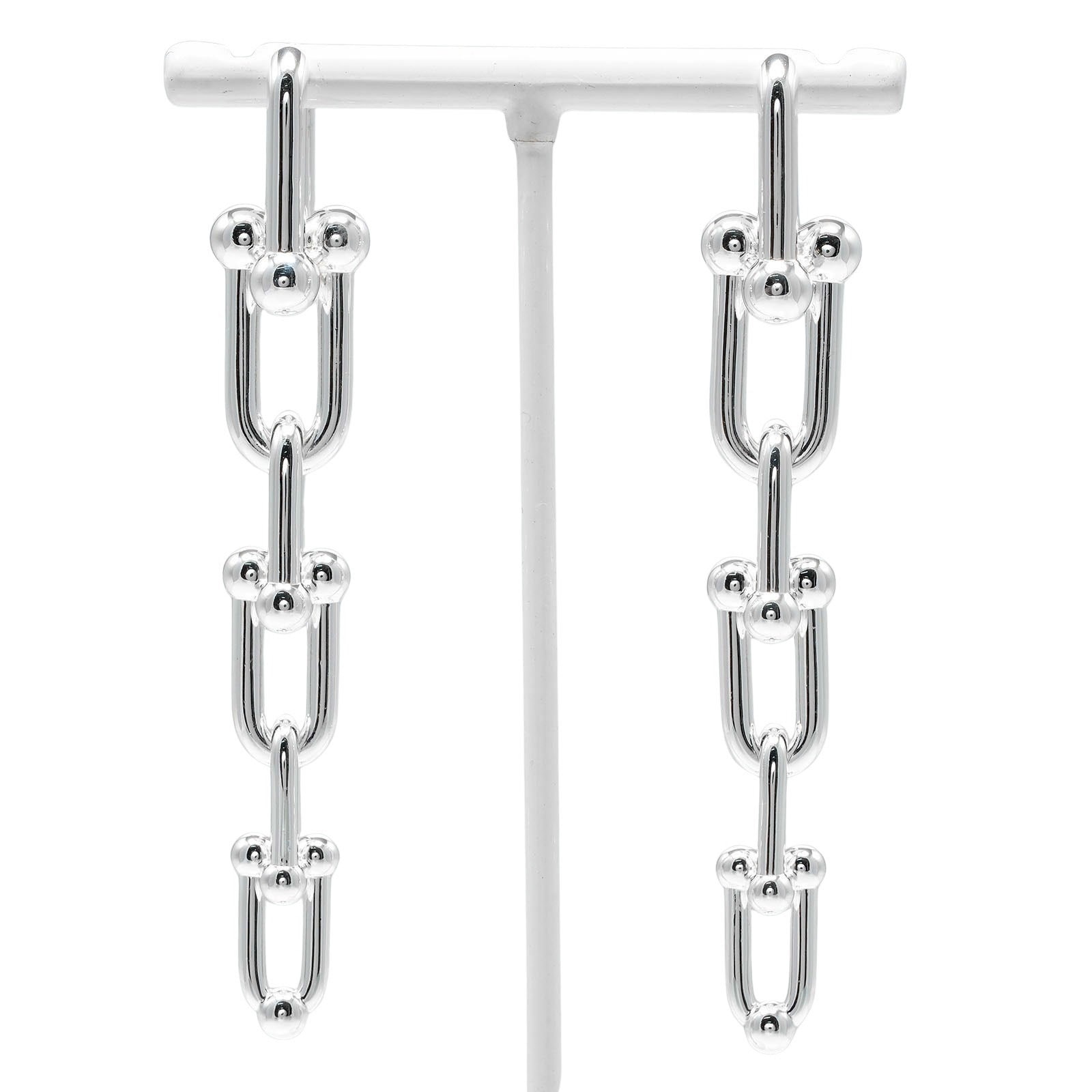 Tiffany & Co. HardWear Graduated Link Earrings "Silver"