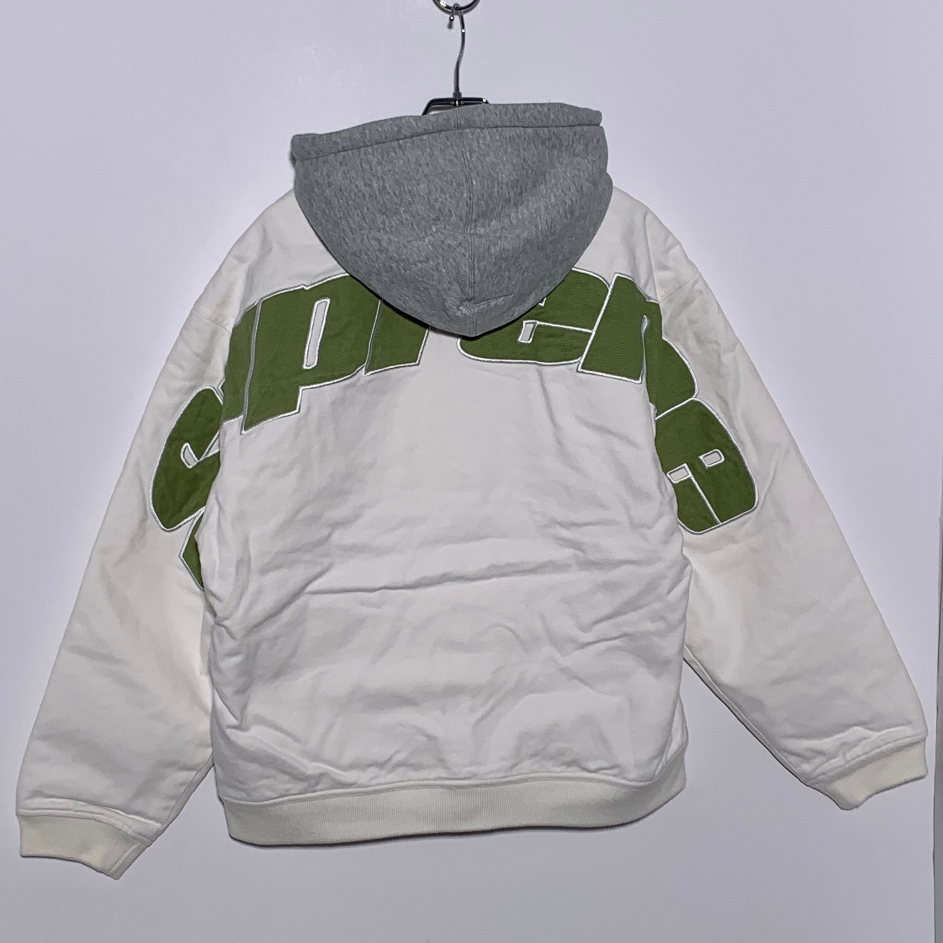 Supreme Hooded Twill Varsity Jacket "White"