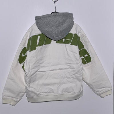 Supreme Hooded Twill Varsity Jacket "White"