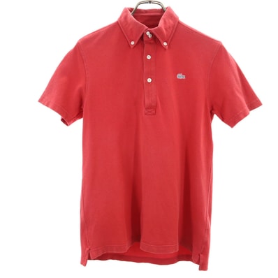 LACOSTE ラコステ 日本製 半袖 ポロシャツ 2 レッド系 鹿の子