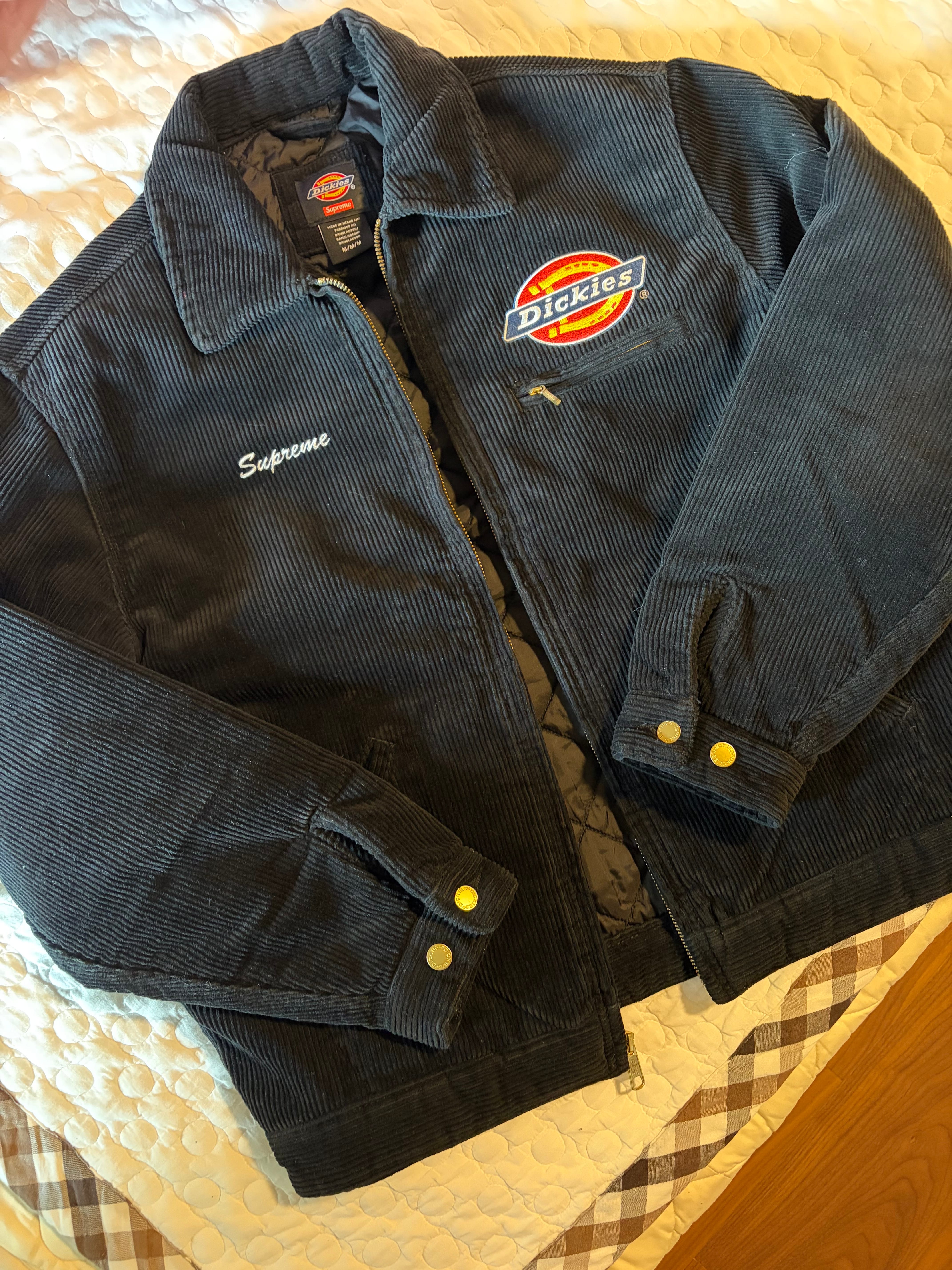 Supreme Leather Collar Puffy Jacket 