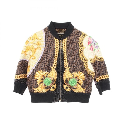 フェンディ FENDI FENDI × VERSACE FENDACE ズッカ柄 ブルゾン 衣料品 アウター シルク ポリエステル レディース ブラウン系 / ブラック系 / マルチカラー FJ7258 【中古】