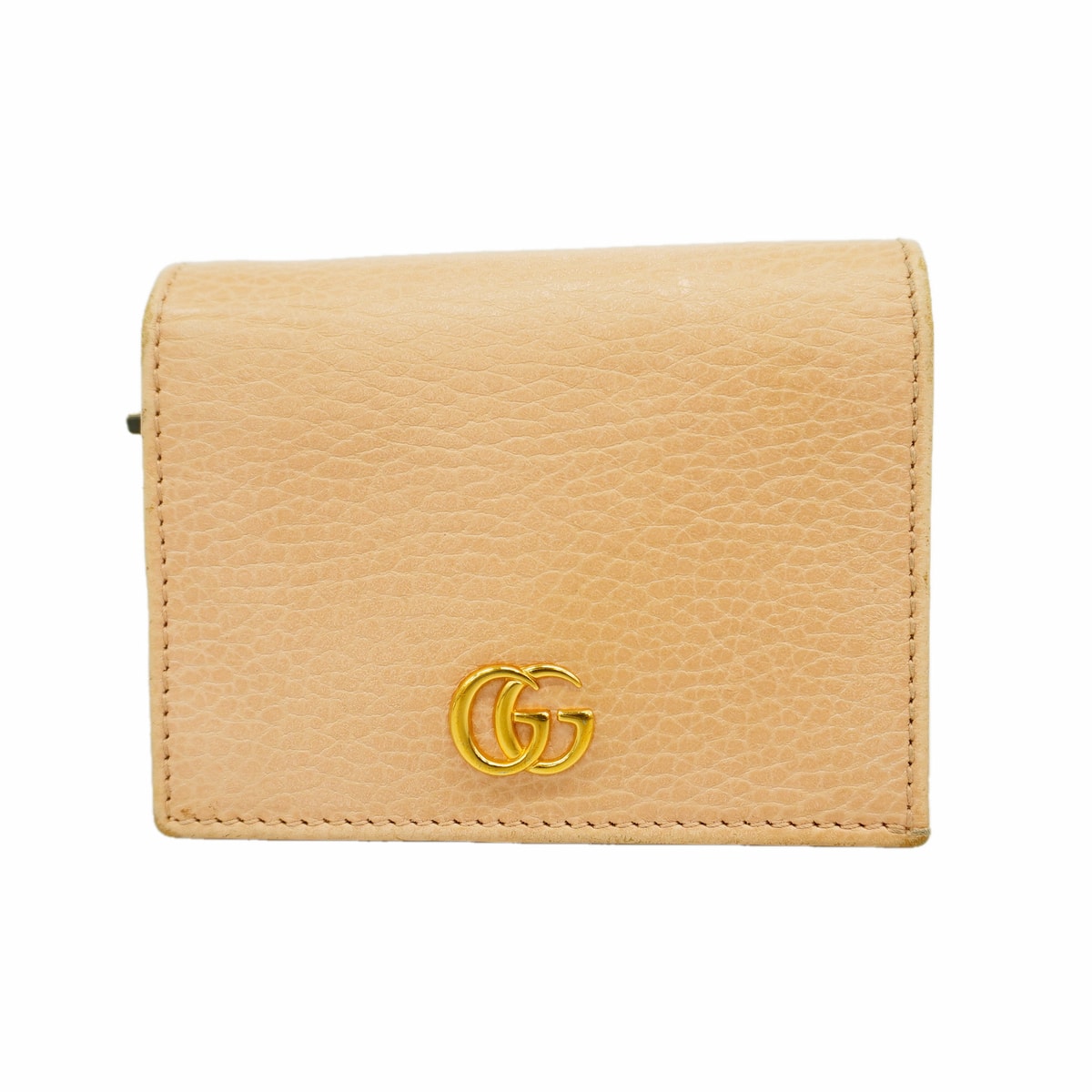 【6ge5860】グッチ 財布 GGマーモント レザー ピンク ゴールド金具【中古】レディース