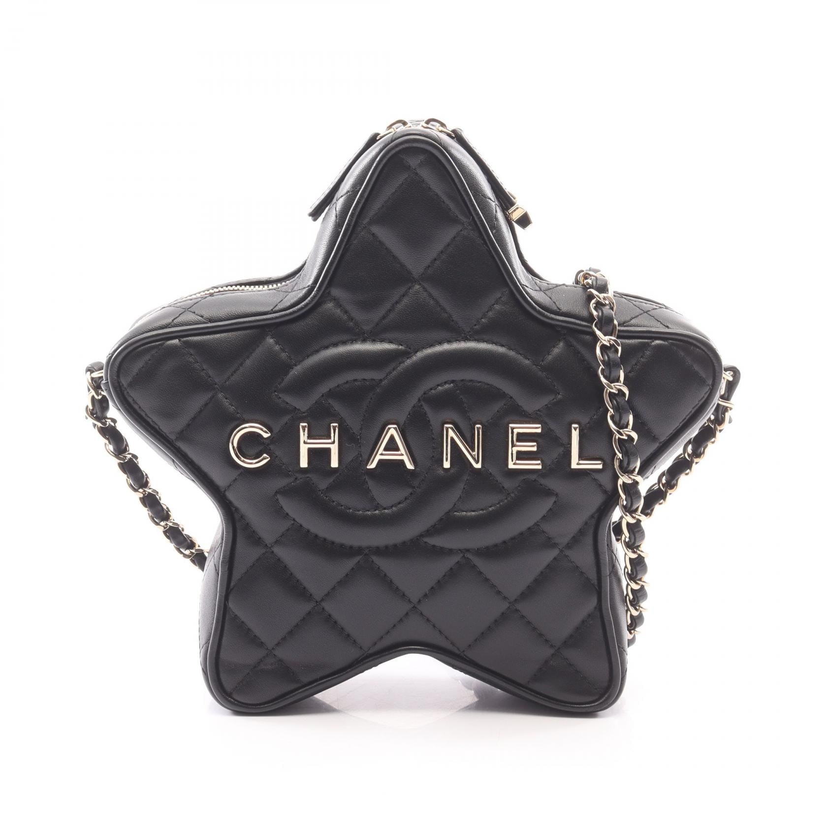 シャネル CHANEL マトラッセ 星型 ショルダーバッグ バッグ ラムスキン(羊革) レディース ブラック系 AS4579 【中古】
