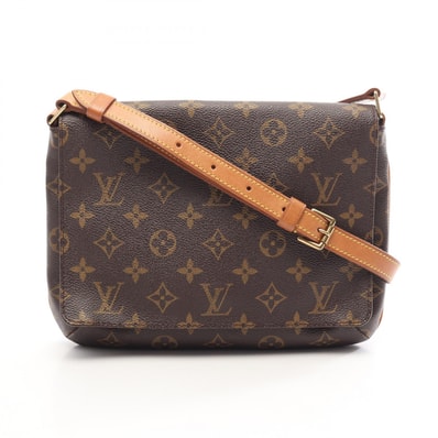 ルイ・ヴィトン LOUIS VUITTON ミュゼットタンゴ ショートストラップ モノグラム ショルダーバッグ バッグ PVCコーティングキャンバス レザー レディース ブラウン系 M51257 【中古】